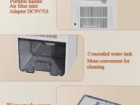 SOMY Deshumidificador de aire con filtro de aire básico para el hogar, máquina absorbente de humedad silenciosa, antihumedad, secador de aire portátil para oficina, 1500ML - details 14