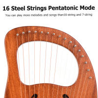 Harpa De Madera Con 16 Cuerdas WH-16 Acero Musical Instrumento De Cuerda Sólido Con Bolsa De Transporte Llave De Ajuste Y Cables De Repuesto - details 8