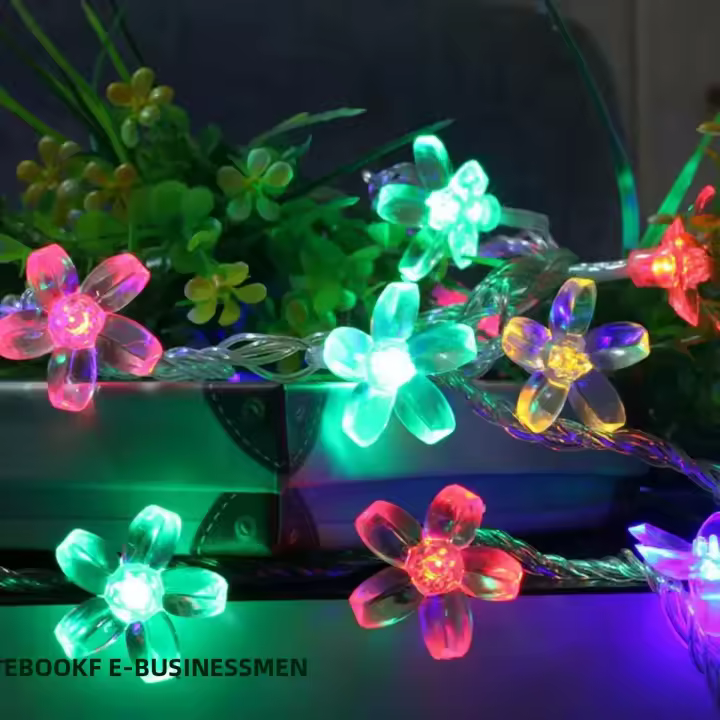 Luces De Fairy LED De Flor De Cerezo Con Garlanda De Cristal Para Decoración Interior De Vacaciones Luz De Lámpara Operada Por Batería - 1