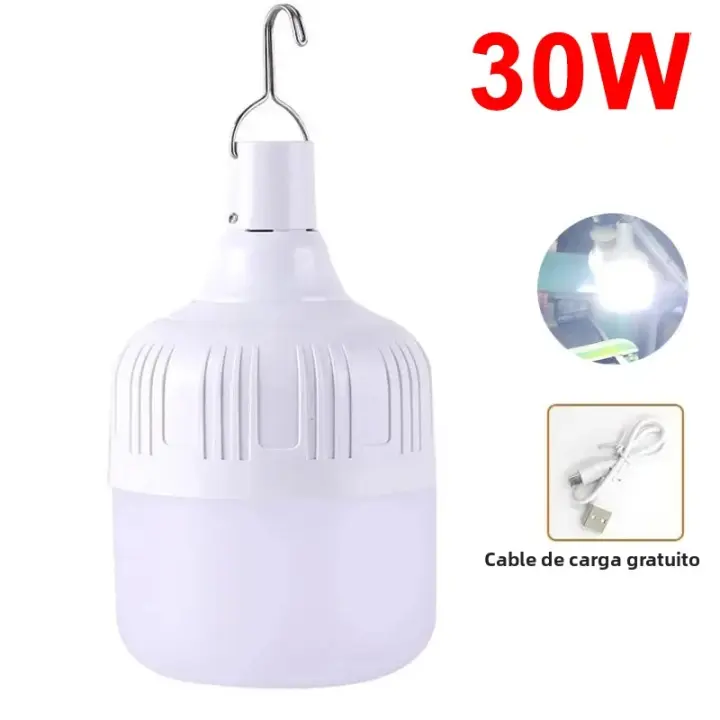 Lámpara De Emergencia LED Recargable 500W Portátil Para Exteriores Y Camping Con Luz LED Duración De 3 Horas Sin Batería Incluida Material ABS - 1