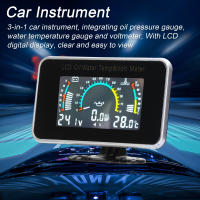 Medidor Digital De Automóvil 3-en-1 LCD Para Aceite Voltaje Temperatura Del Agua Universal Para Coche Camión SUV RV 9-36V - details 3