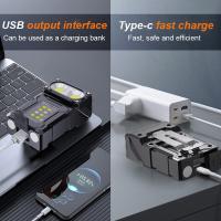 Mini Linterna Portátil COB Impermeable Recargable De Alta Intensidad Con Dos Fuente De Luz Para Camping Linterna Dual LED Y SMD Tipo-C Carga Rápida ABS De Alta Resistencia - details 7