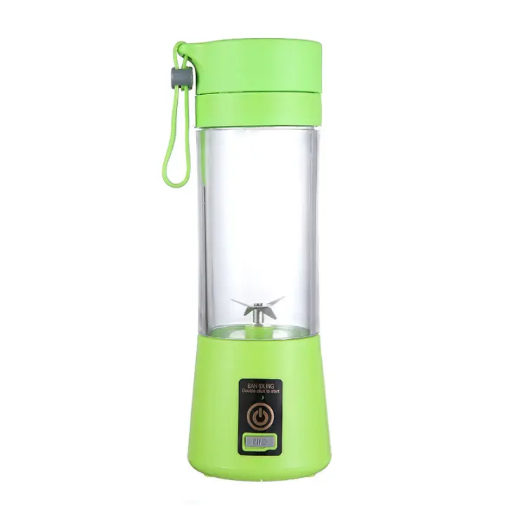 Exprimidor Eléctrico portátil para batidos de frutas, recargable por USB, multitifción, Automático, pequeño (color: Green) - 1
