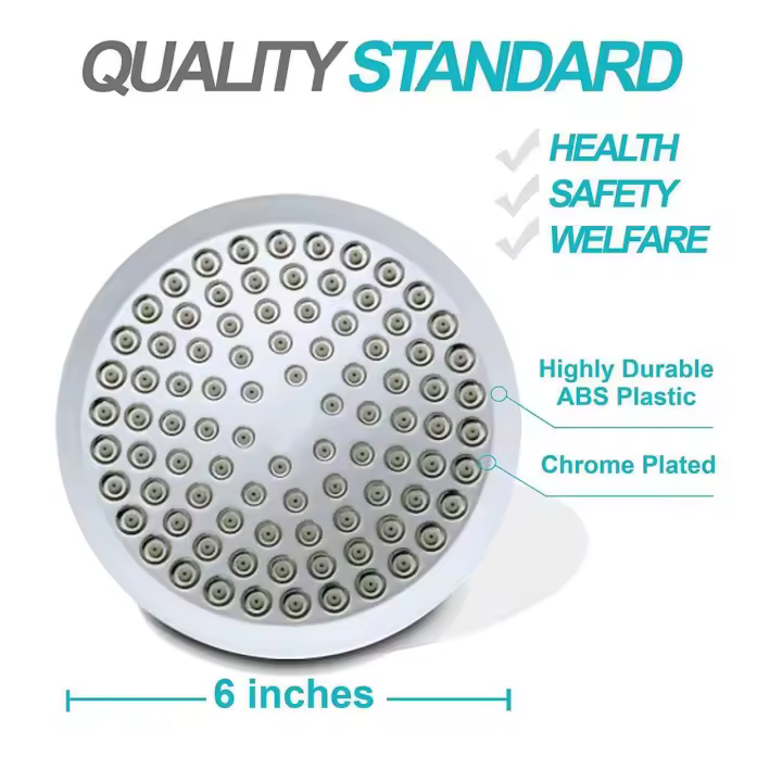 Cabezal de Ducha de 6 pulgas, Cabezal de Ducha presurizado, Cabezal de Ducha totalmente galvanizado, superior, baño, Casa de baño SSITO - 1