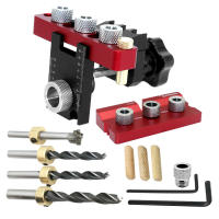 Juego De Guía De Agujeros Para Carpintería 3 En 1 Universal Juego De Cam Jig De Aguja Ajustable Para Locador De Agujeros De Bolsillo Herramienta Manual - details 0