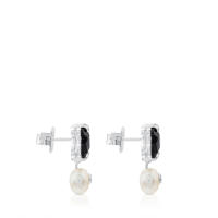 Pendientes de Oso de Plata esterlina S925, incrustaciones de Perlas de cuarzo de Ágata natural, pendientes de Diseño de Nicho de lujo Ligero - details 2