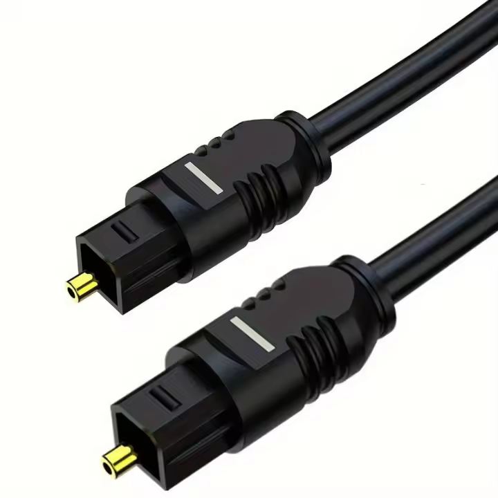 CABLEPELADO Cable óptico de audio digital, Cable Digital SPDIF Toslink, Toslink Digital Optical Audio, Cable de audio Cable de fibra óptica, Diámetro Ø5 mm, 1 Metro, Negro - 1