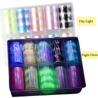 10 Rolls De Uñas Con Diseño De Llama Fluorescente Estilo Neón Para Manicura Adhesivos De Papel Estelar Para Decoración De Halloween - details 6
