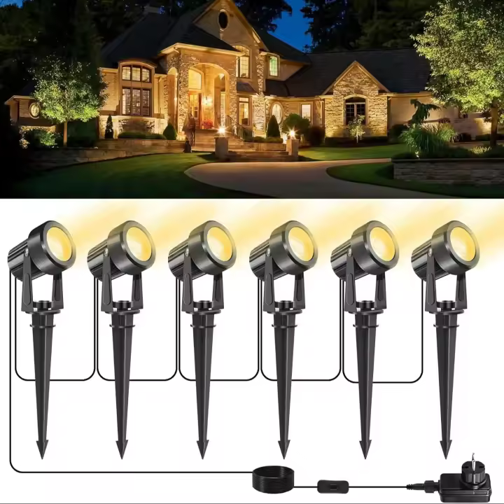 Spotlight De Jardín 3000K Fuente De Luz LED Protección IP65 Impermeable Para Decoración De Paisaje Exterior Con Enchufe EU/US Luz Para Camino Jardín 110V 220V - 1