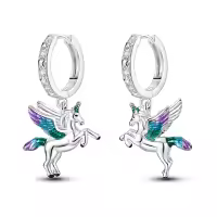 Pendientes De Aro De Plata 925 Para Mujer Con Zirconia Joyería De Moda Regalo Original Eardrop Pendientes Metálicos Tipo Aro - details 60