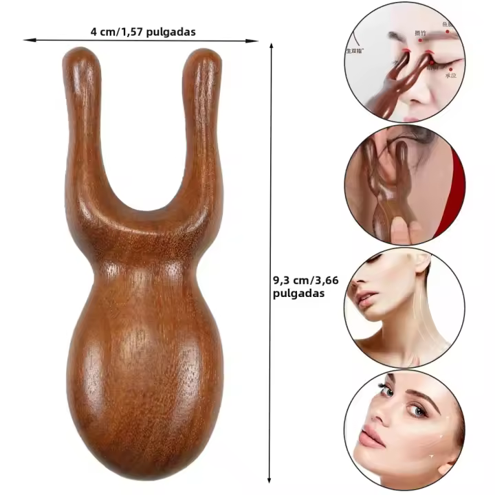 Herramientas De Masaje Facial Gua Sha De Madera Para Terapia Manual Masajeador De Cabeza Para Ojos Y Nariz Uso En Corporal Y Rostro - 1