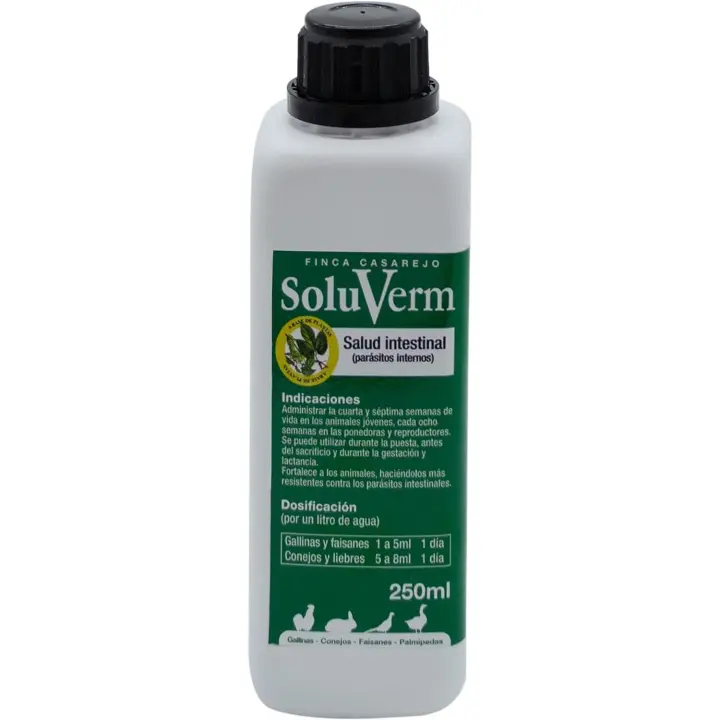 Soluverm Desparasita Gallinas Faisanes Conejos Tipo Vermes - Finca Casarejo - 1