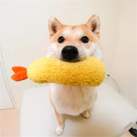 Juguete De Masticar Para Perros Tempura De Camarón Frito Suave Y Silbante Para Juguetear a Los Puppies Terrier Hond Shiba Yorkshire Corgi - details 0