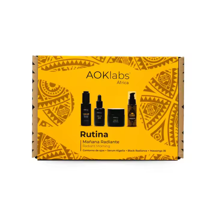 AOKLABS - Rutina Mañana Radiante: Contorno Triple Acción + Kigelia Serum Oil Free + Black Radiance Crema Facial día 30spf + Mawanga CC Cream 35 spf. - 1