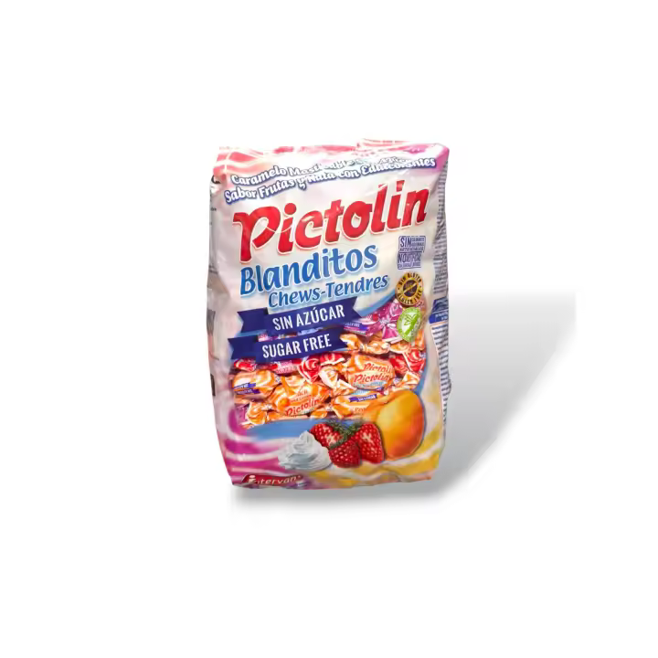 INTERVAN PICTOLIN BLANDITOS (SIN AZUCAR) - Caramelos Masticables de Sabores Afrutados - Bolsa 1kg - 1
