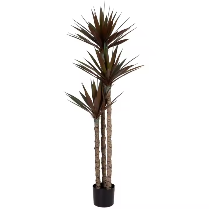 Yuca artificial decorativa  con 96 hojas verde, 60x35x150ch cm - 1