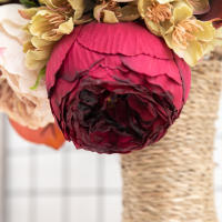 Gran Bouquet De Flores Artificiales Peonía Roja En Seda Alta Calidad Decoración Para El Hogar Adecuado Para Bodas Y Navidad - details 6