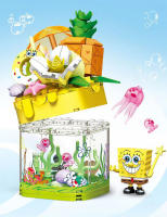 SpongeBob Patrick Star Bloques De Construcción DIY Casa De Piña Y Fresa Con Luz Decoración De Escritorio Juguetes Para Niños - details 1