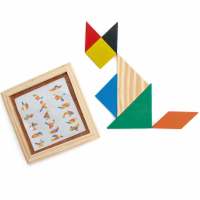 Puzzle Tangram. Rompecabezas de lógica y desarrollo mental. Perfecto para que niños y adultos desarrollen su inteligencia y creatividad imitando las figuras que incluye. Un original y práctico regalo educativo para niños y niñas en eventos infantiles - details 0