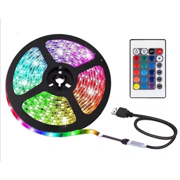 Bucle LED RGB SMD5050 IP65 de 2 m-TV-Cargador-Coche-USB Multicolor - 1