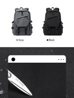 Mochila impermeable de poliéster para hombre, morral sencillo de 15 pulgadas, de Color sólido, a la moda, para ordenador de estudiante y pareja - details 4