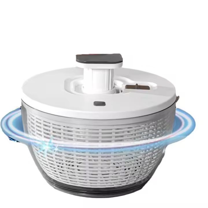 Spinner Ensalada Con Secador Alimentos Manual Bloqueo Para Lavado Eficiente Frutas Secado Mano Deshidratón Verduras - 1