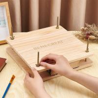 Prensa De Libros Portátil Para Encuadernación Con Juego De Tornillos Y Anillas Para Hogar Y Escuela Herramienta De Madera Para Manualidades - details 2