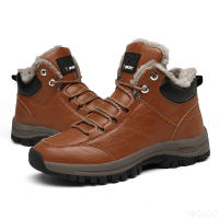 Botas De Velvet Terciopelo Impermeable Para Hombre Invierno Calor Algodón Masculino Antideslizante Senderismo Casual Zapatos Comodidad Botas De Nieve - details 2