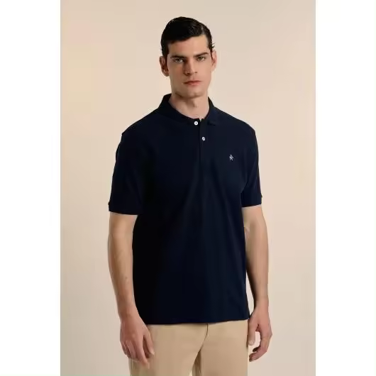 Polo Valecuatro clásico algodón piqué azul marino - 1