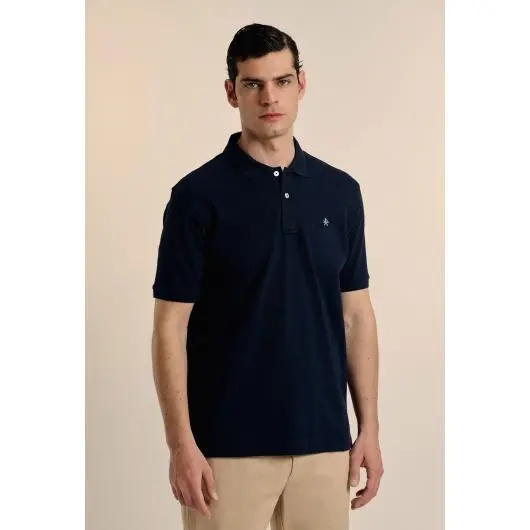 Polo Valecuatro clásico algodón piqué azul marino - 1