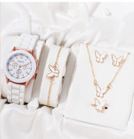 Set De Joyas Para Mujer Con Reloj De Cuarzo De Lujo Correa De Silicona Mariposa Sin Caja Reloj De Pulsera De Moda Y Casual - details 2