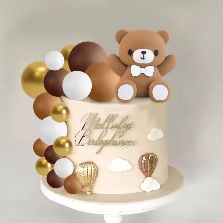 Toppers De Pasteles Para Baño De Rosas Rosa Decoración De Fiesta De Baño De Rosas Para Bebés Niño Y Niña Adornos De Galleta De Dibujos Animados Y Colores Sólidos Para Fiestas De Bebés - 1