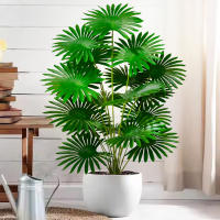 Planta Artificial De Palmera Tropical Grande De Hoja De Ventilador 55-105cm Decoración Para Oficina Y Hogar Ideal Para Vacaciones - details 10