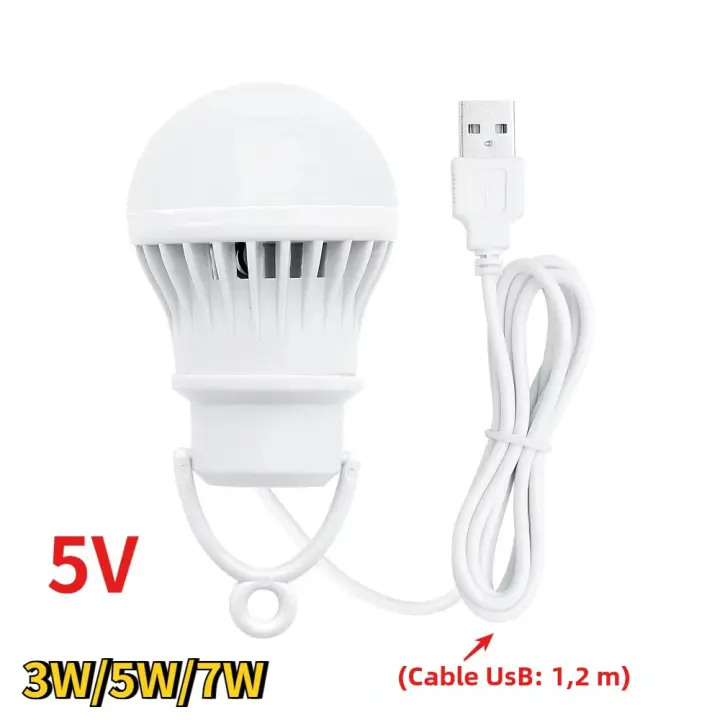 Bombilla De Lámpara USB Portátil 3W/5W/7W Para Lectura Y Iluminación De Camping Luz LED Para Libros Y Acampar En Tienda - 1