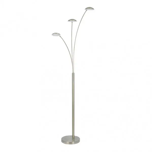 FABRILAMP Pie de Salón LED 3 Brazos Orientables Niquel 3x500lm 167x51x25 Cm - 1