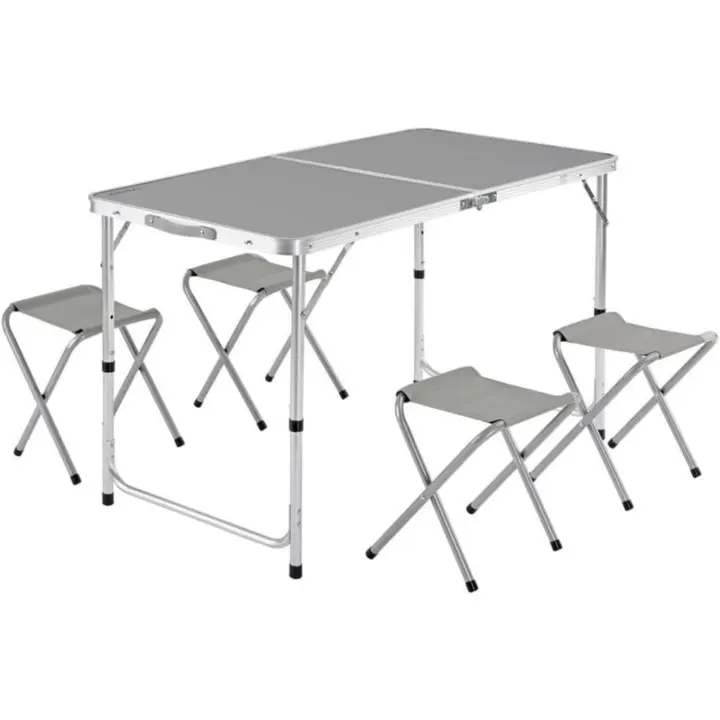 Start Electric | Mesa de camping Portátil Plegable Multiusos 120x60cm para Picnic Camping con 4 taburetes | Marca Gerimport - 1