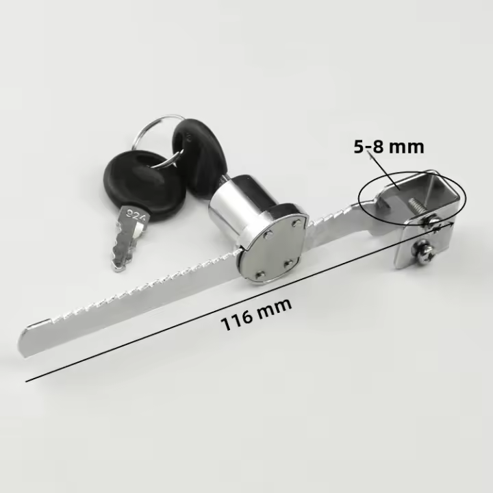 Cerradura De Herradura Para Puerta De Vidrio Deslizante Con 2 Llaves Adecuada Para Vidrio De 5-8mm Aleación De Zinc Armario Expositor - 1