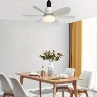 Ventilador de techo con luz y mando a distancia, ventilador de techo luz con ventilador silencioso, E27, color y velocidad regulables, temporizador, 6 aspas para dormitorio (42 cm) - details 4