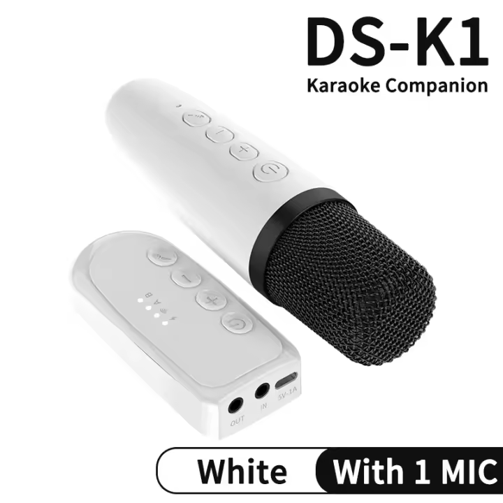 DS-K1 Karaoke Companion Bluetooth 5,3 Microfonos inalámstricos de bobina Móvil KTV DSP System mezclador 3,5 MM AUX Tipo-C Amplificador Host HIFI Estéreo enrollable para cable/Kit de coche/PC/TV/Proyector/teléfono - 1