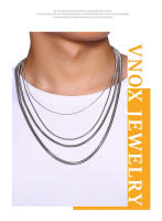 Collar De Cadena Básica Para Hombres Vnox No Desvanece Acero Inoxidable Rolo Caja Serpiente 18-24 Pulgadas Moda Clásica Unisex - details 1