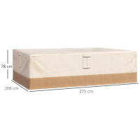 Outsunny Funda Protectora para Muebles de Jardín 275x208x78 Tela Oxford 600D Impermeable Cubierta para Sofás Mesas Exterior con 4 Ventilaciones 5 Asas y Cordón de Tracción Beige - details 2