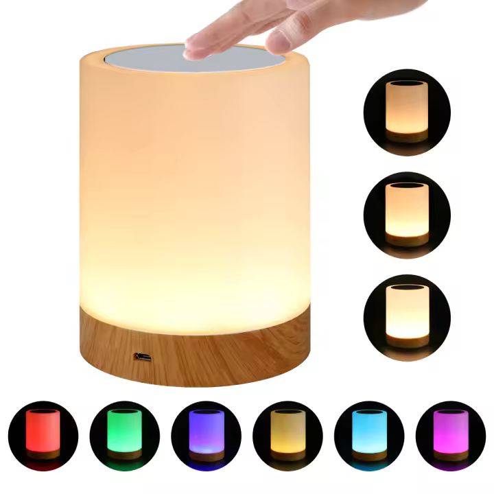 Lámpara Nocturna LED Táctil Recargable USB RGB Para Dormitorio Luz De Ambiente Portátil Dimmable Decorativa Para La Cama - 1