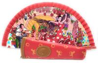 Abanico de Mano Plegable con Funda. Preciosos Dibujos de bailaores de Flamenco. Abanico Flamenco con Funda de Lona de Alta Calidad y Fabricada en España - details 0