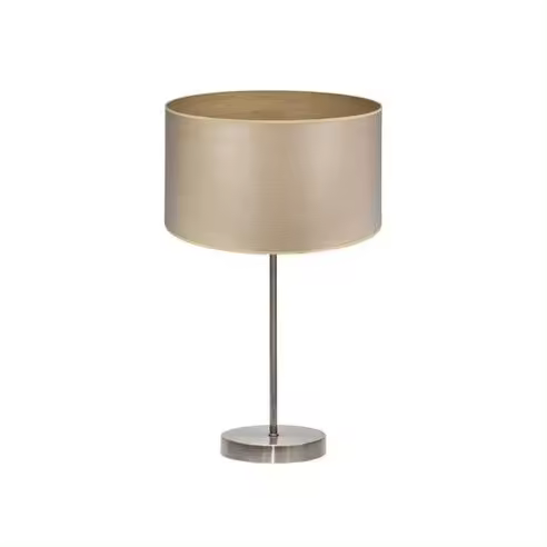 FABRILAMP Lámpara de Mesa Sobremesa Alto Tania 1xe27 Cuero/madera Clara 62x30x30 Cm - Diseño Elegante - 1