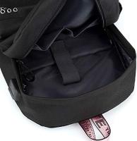 Mochila estampada con carga USB, multifuncional, estilo abanico, escolar、Shouler, bolsa de mensajero, mochila de carga USB de moda, Negro 5L, Mochila - details 1