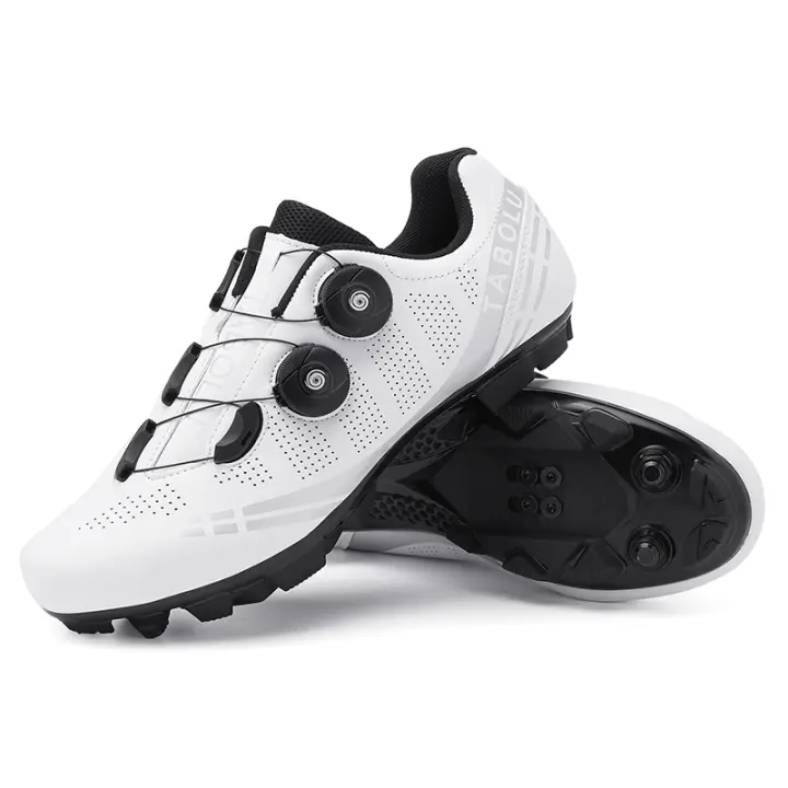Zapatillas De Ciclismo Para Hombre Y Mujer Con Cierre Self-Locking Zapatos De Bicicleta MTB Con Placas Para Entrenamiento Interior En Bicicletas De Carril Y Estación De Ejercicio - 1