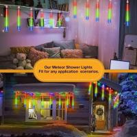 Luz De Lluvia De Meteoros Solar 30cm Con 8 Tubos Y 192 LEDs Luces De Hadas Impermeables Para Decoración De Navidad - details 19