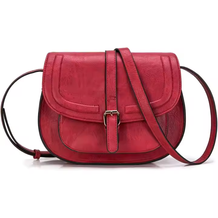 Bolso bandolera grande para mujer con correa ajustable y extraíble (rojo) - 1