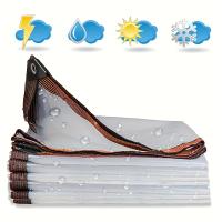 Tarpaulin Impermeable Tapa Clara De PE Con Grommets Para Jardín Balcones Patio Canopas Vallas Protección De Plantas En Invierno Para Estufa De Invernadero - details 0