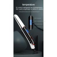 Placa Alisadora Inteligente 2025: 2 EN1 Liso/Rizado + Panel Cerámica 3D Floating | 4 Precios de Temperatura (120 °C-200 °C), Calefacción en 30S | Voltaje Automático 100-240V, diseño Mini Portátil para Viaje | Incluye Bolsa Térmica + Aceite Protector - details 3